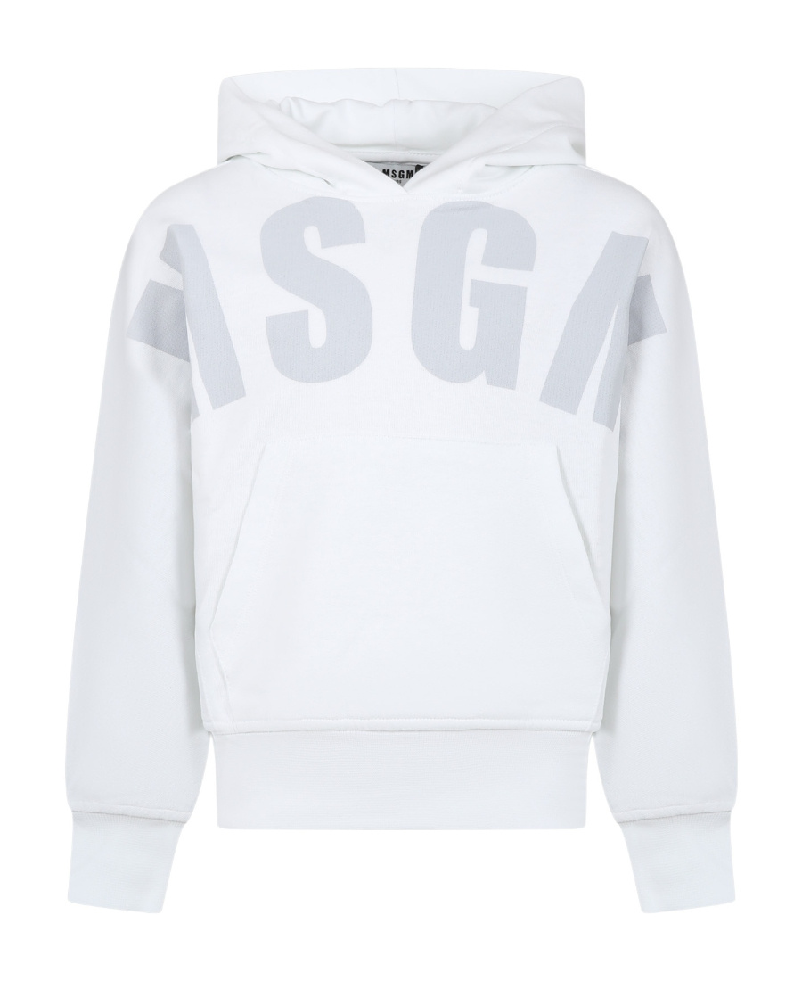 Msgm Printed Hooded Sweater In White
