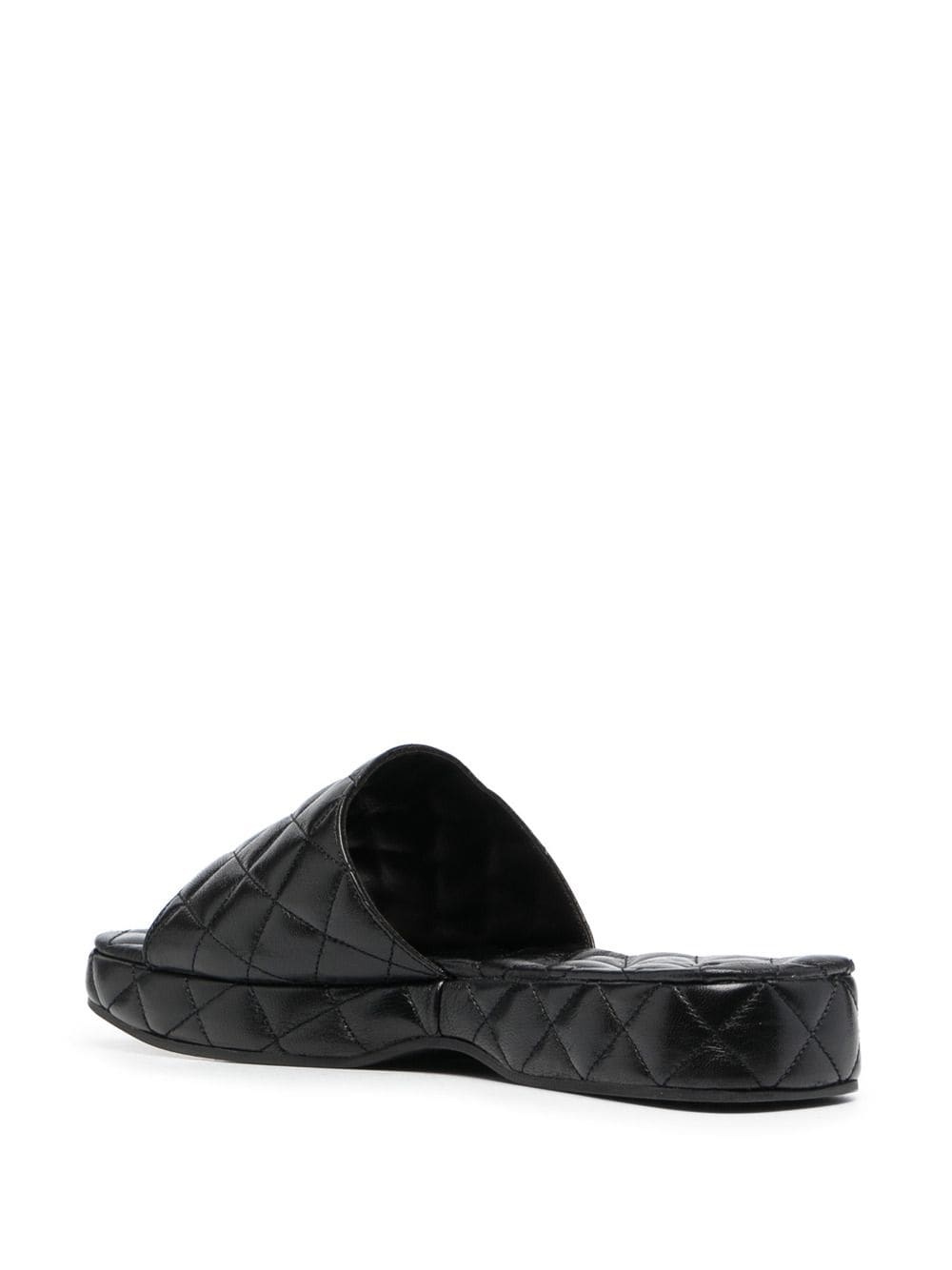 By Far Lilo Quilted Sandals In Black