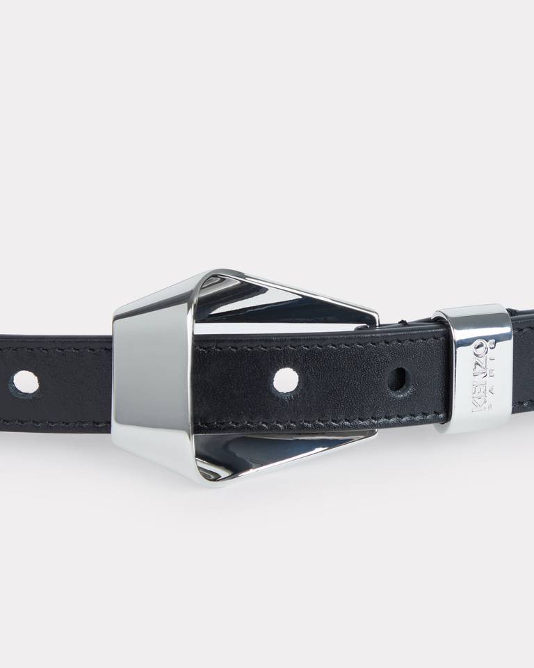 Kenzo Logo Belt In Black