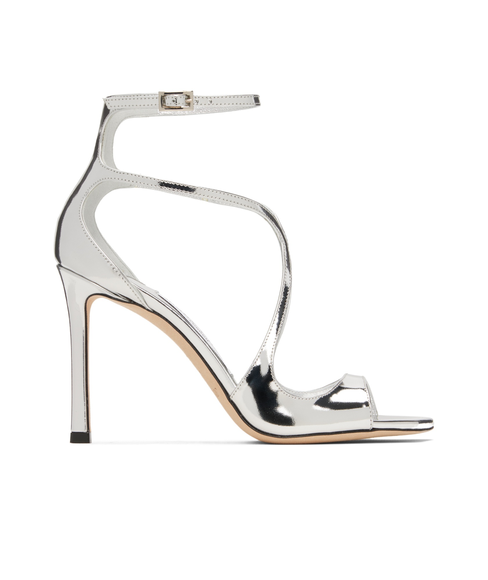 Jimmy Choo Lvr Exclusive 95mm Azia Leather Sandals In Silver