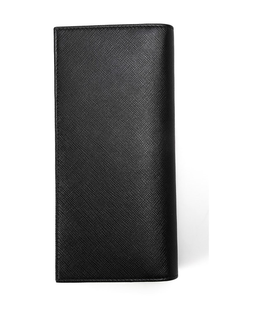 Prada Vertical Bi-fold Wallet In Black