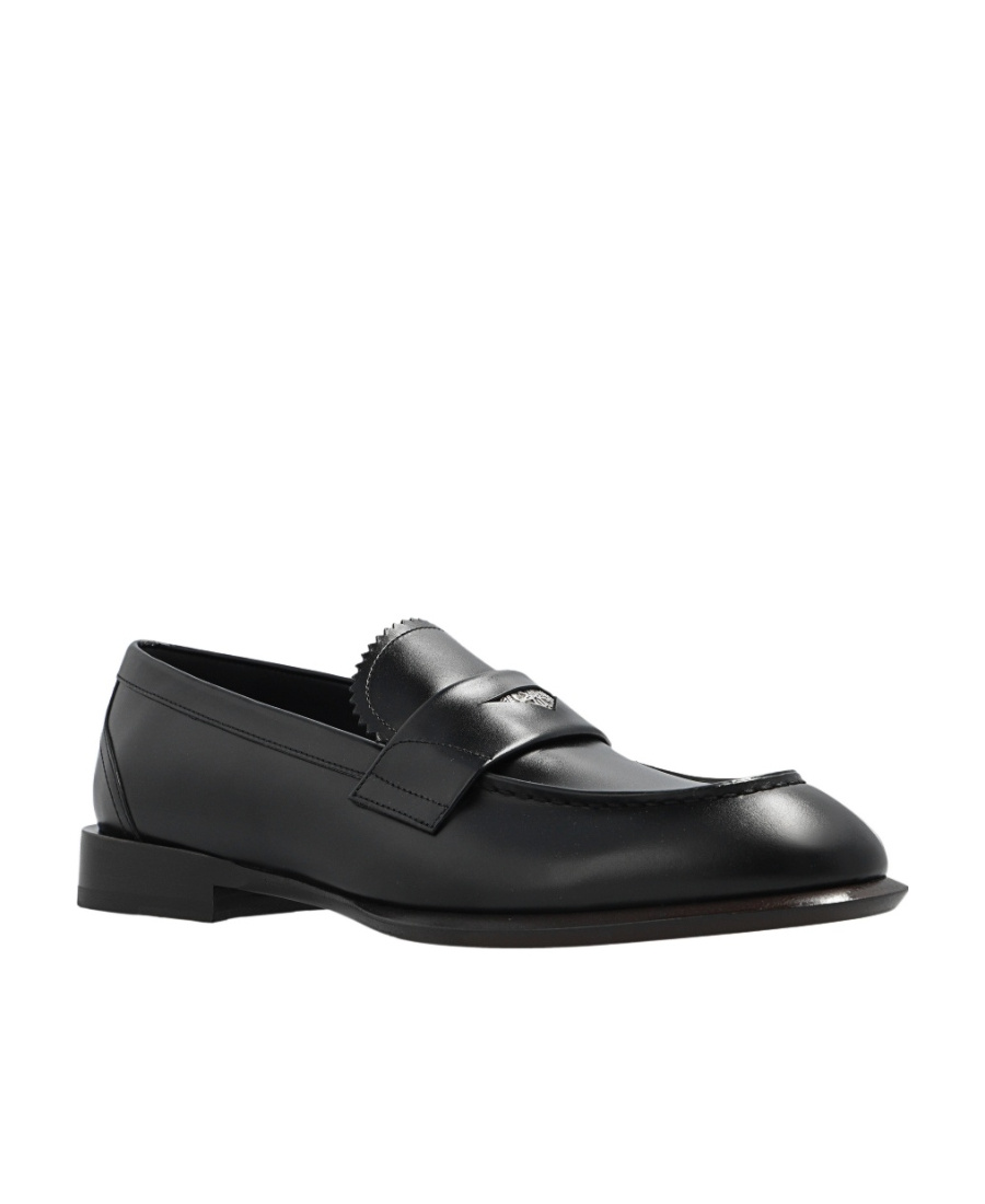 Alexander Mcqueen Coin-embellished Penny Loafers In Black