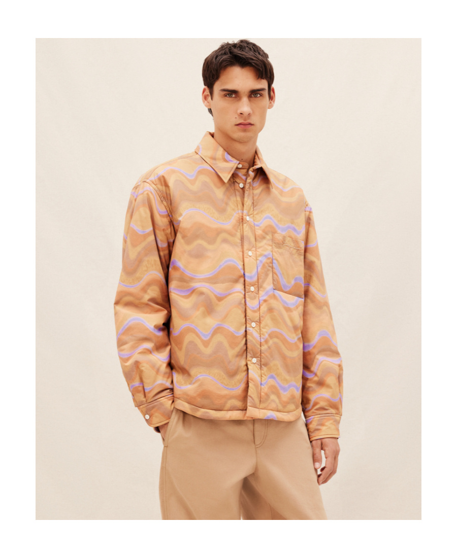 Jacquemus Padded Shirt Jacket In Nude