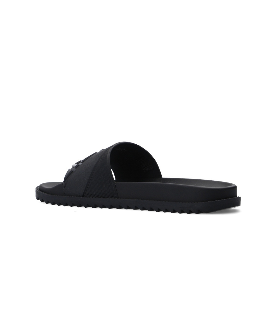 Fendi Ff-motif Slides In Black