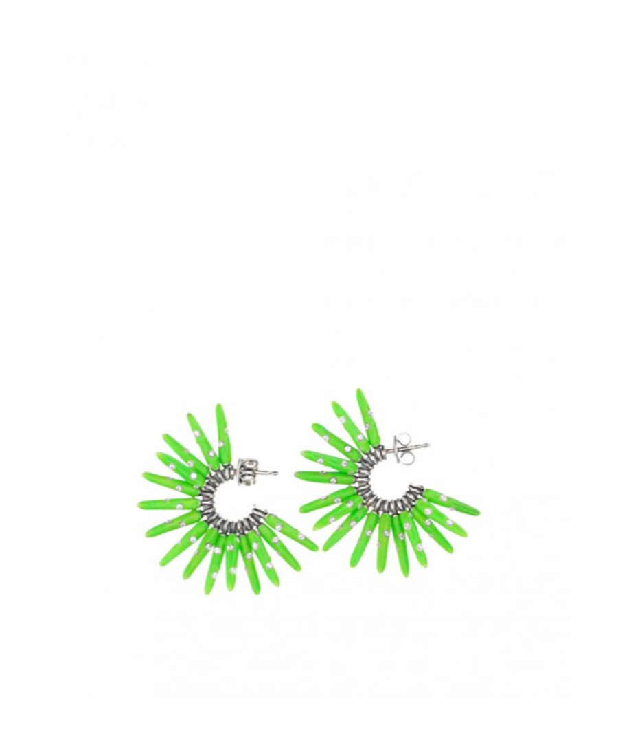Bottega Veneta Spiked Crystal-embellished Earrings In Green