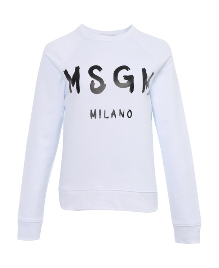 Msgm Relaxed-fit Sweatshirt With Bold Graphic Print In White