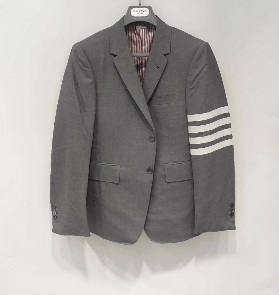 THOM BROWNE FOUR-BAR FITTED BLAZER