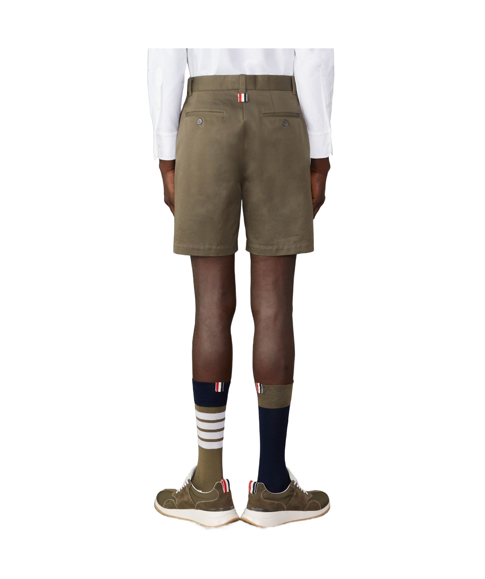 Thom Browne Straight-leg Cotton Twill Shorts In Brown