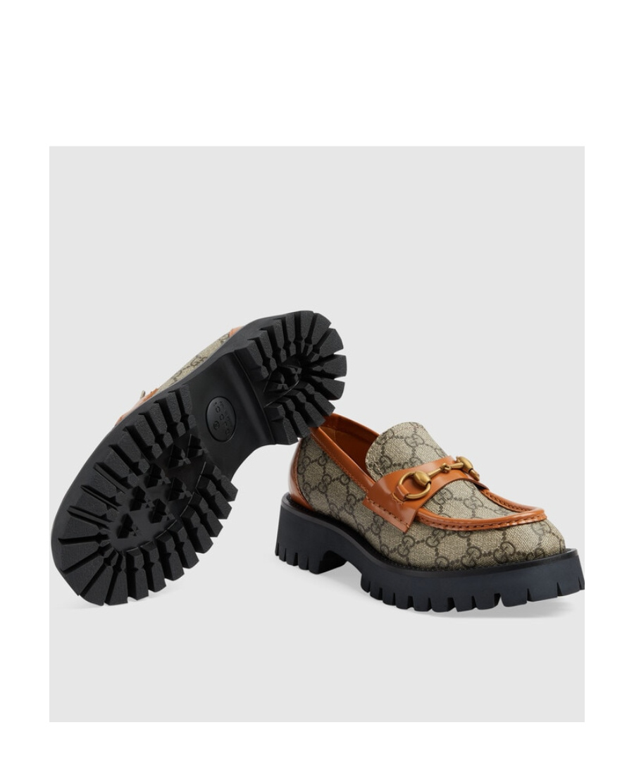 Gucci Horsebit-detail Monogram-pattern Loafers In Green