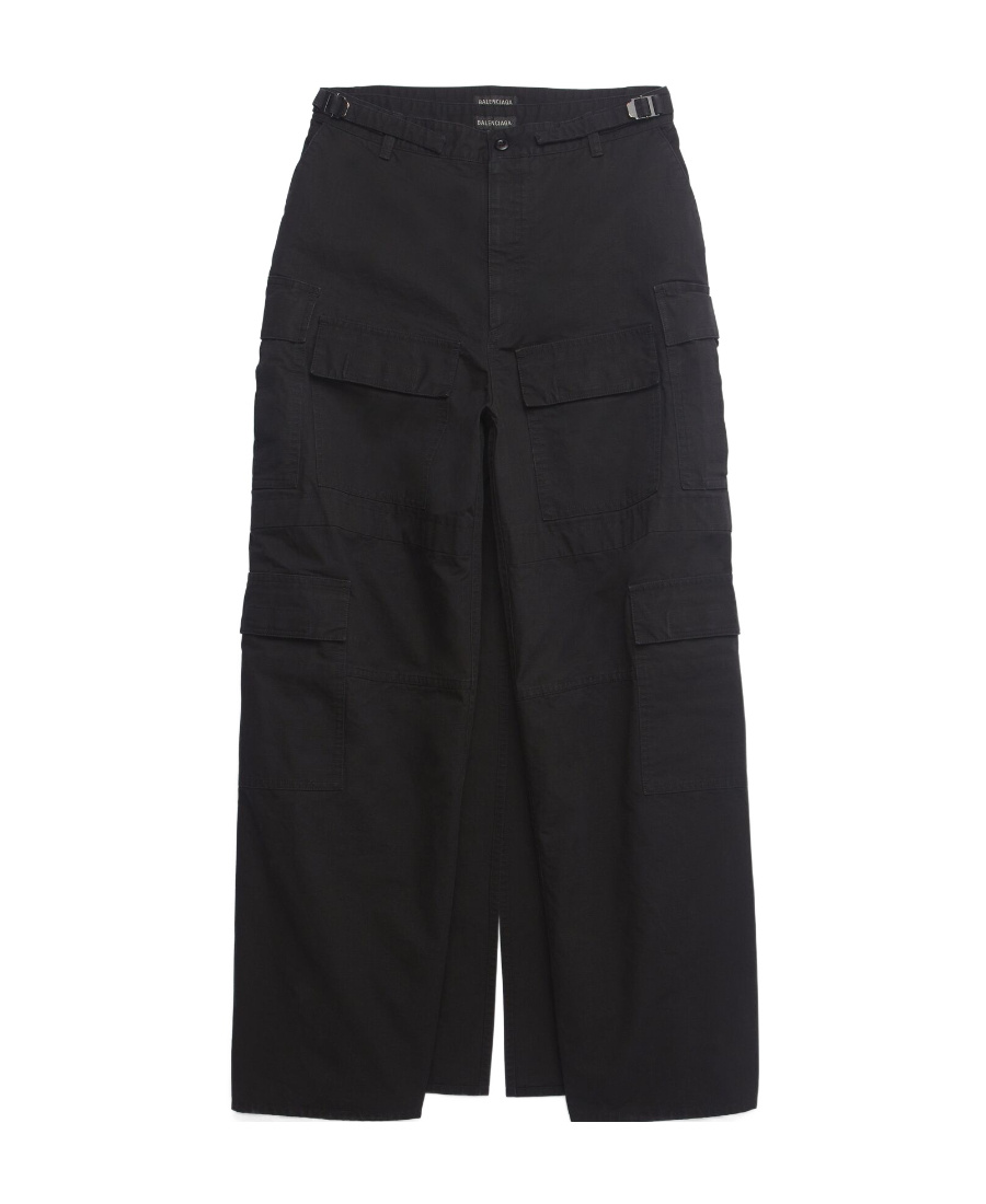Balenciaga Cargo-pockets Slit Skirt In Black