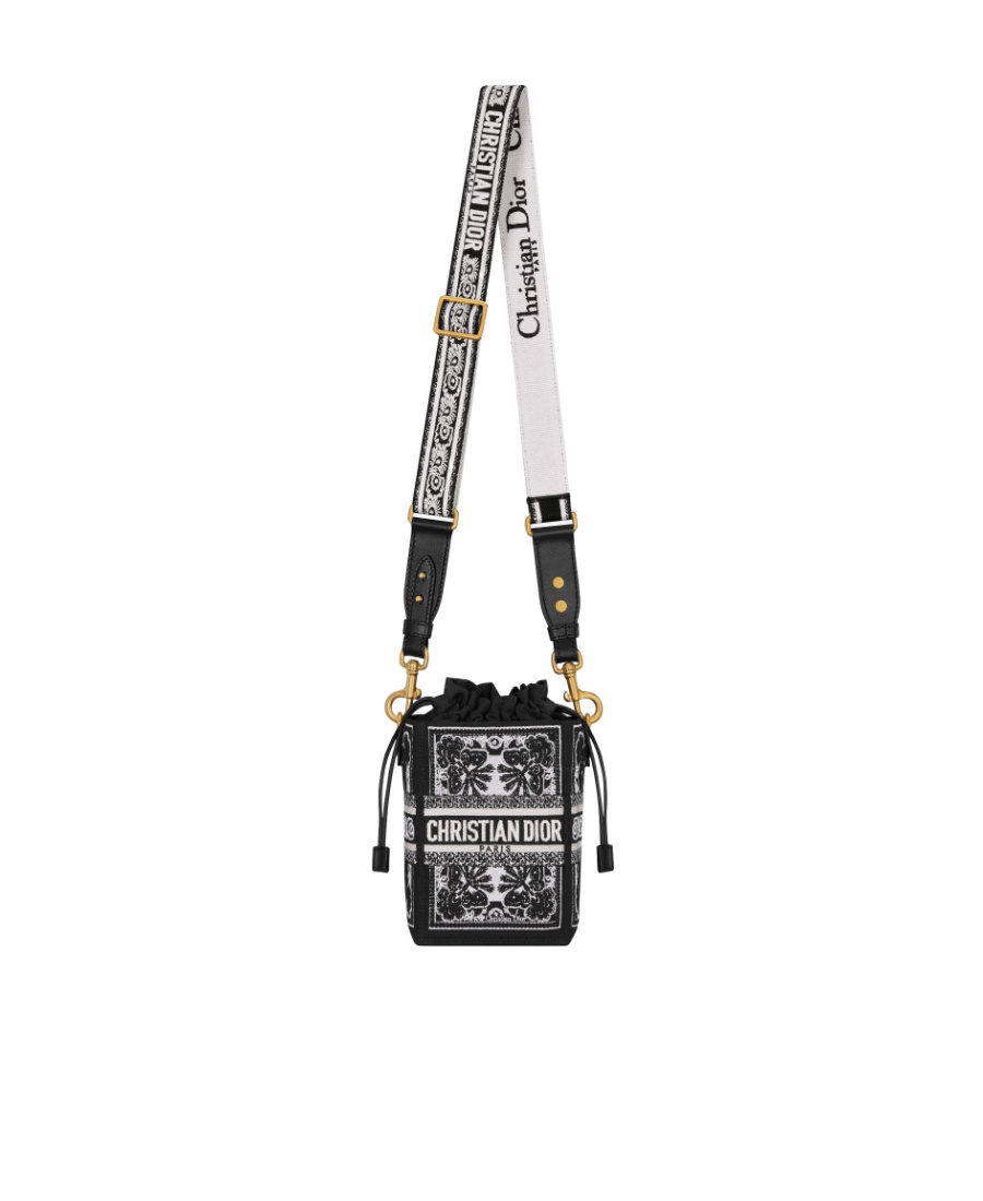 Dior Small D Bucket Shoulder Bag In Black