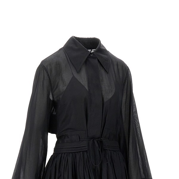 Jil Sander Cotton Midi Dress In Black
