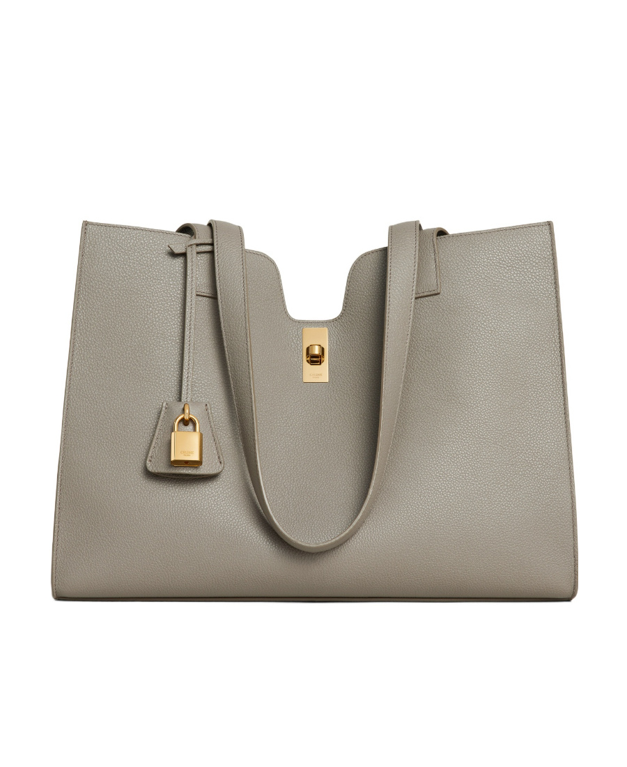 Celine Cabas 16 Logo Handbag In Gray