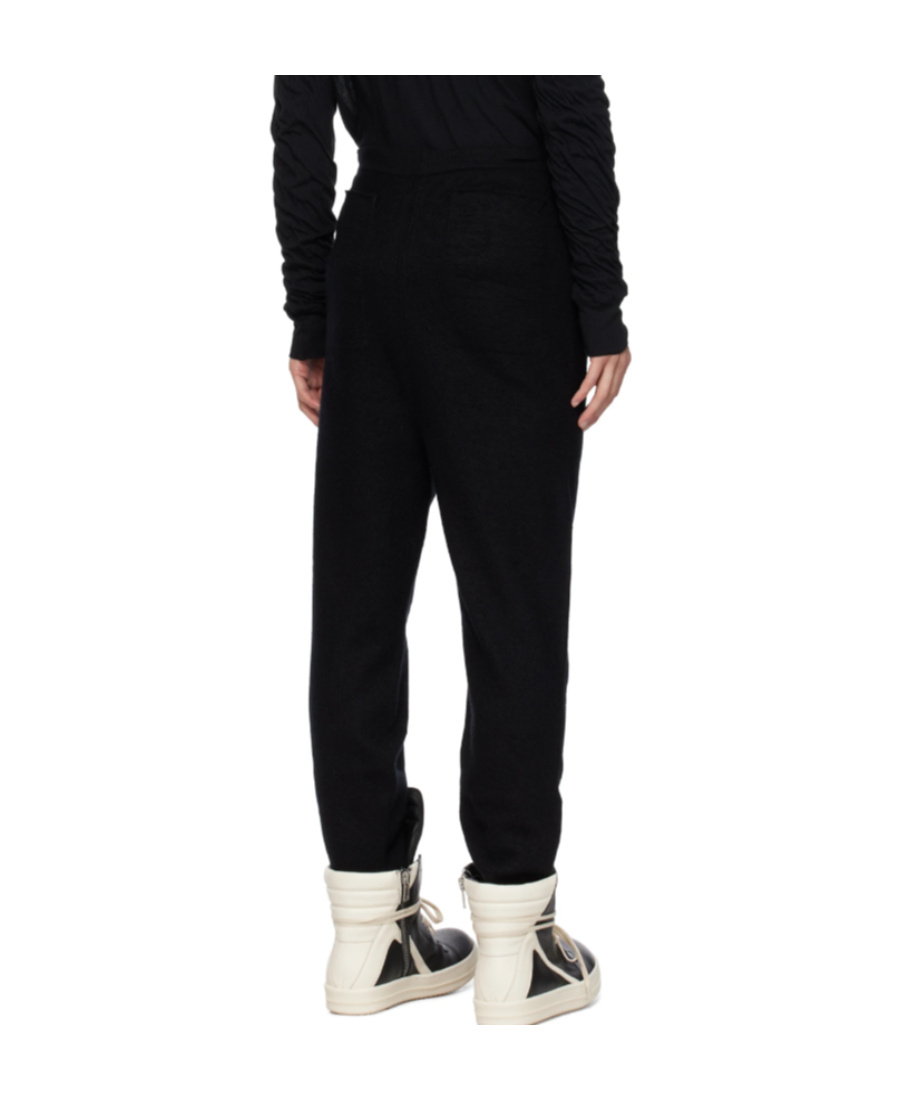 Rick Owens Mens Black Drawstring-waist Relaxed-fit Cotton Trousers In Black
