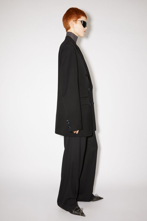 Acne Studios Double-breasted Cotton-blend Blazer In Black
