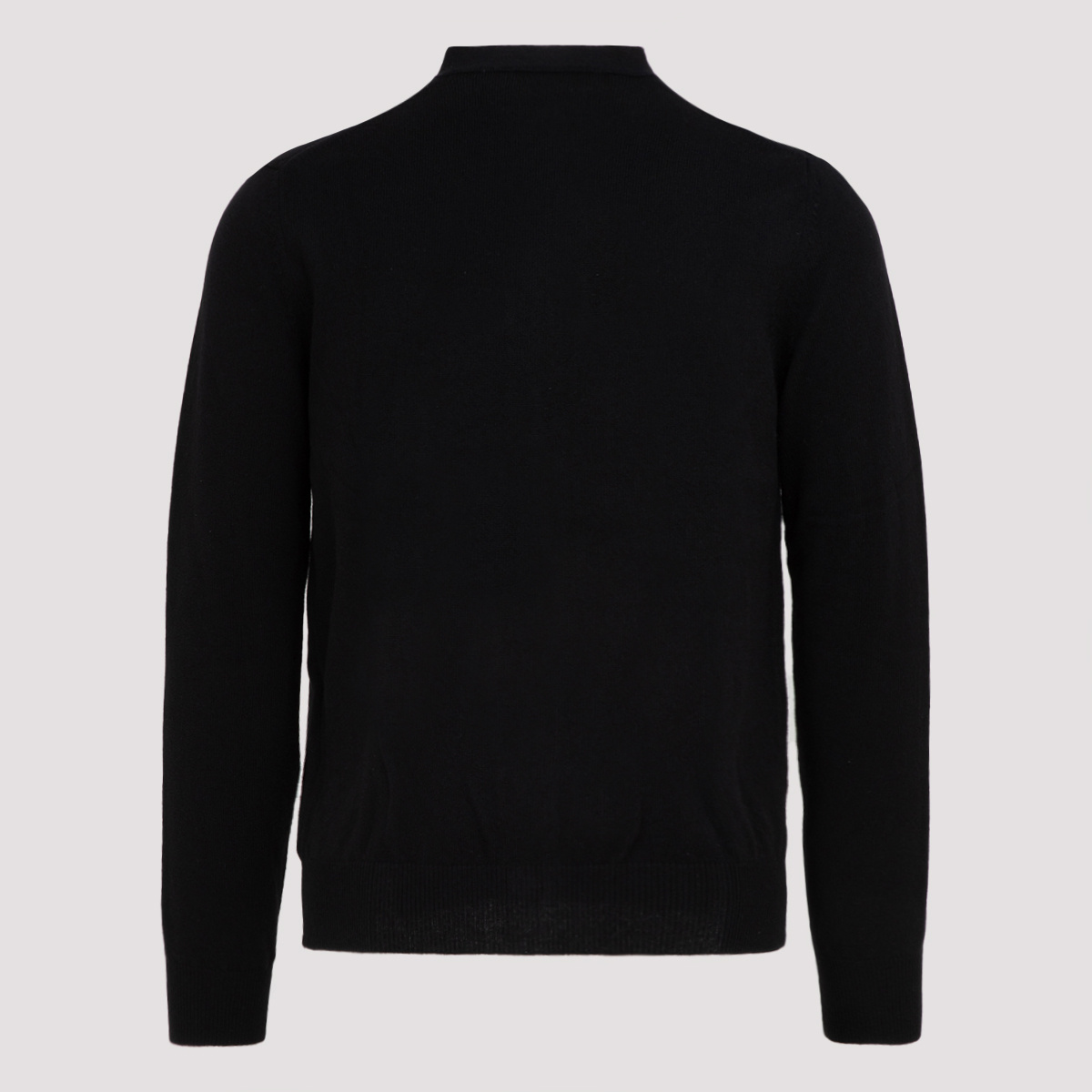 Comme Des Garçons Play Mens Cardigan Knit Black Wool Cardigan With Pixel Heart Patch. In Black