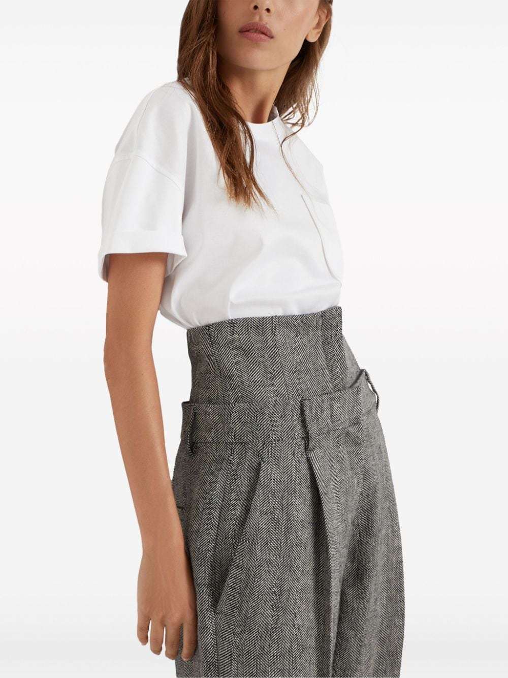 BRUNELLO CUCINELLI BRUNELLO CUCINELLI JEWEL DETAILED CREWNECK T-SHIRT