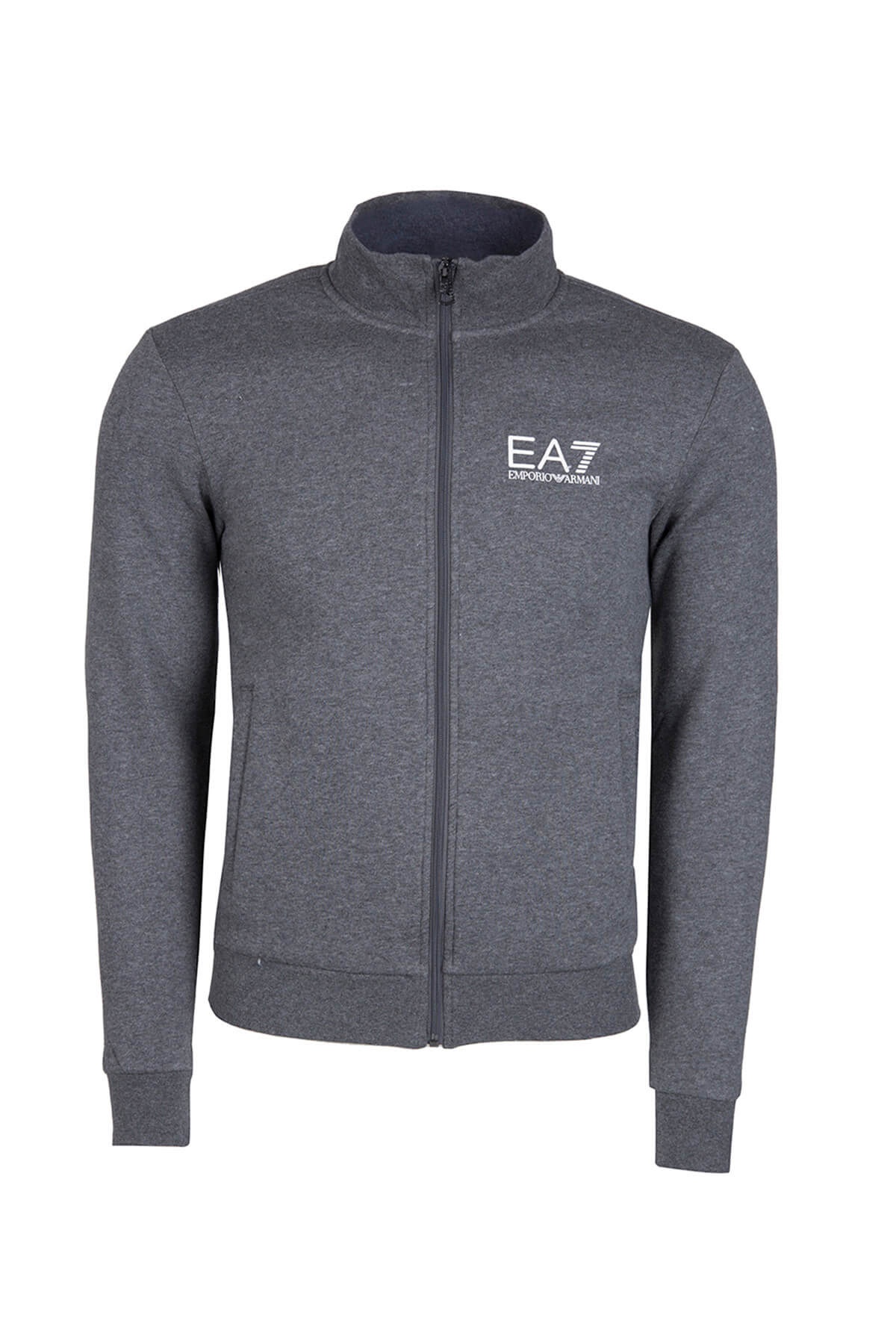 Ea7 Logo Printed Two-piece Sports Suit In Gray