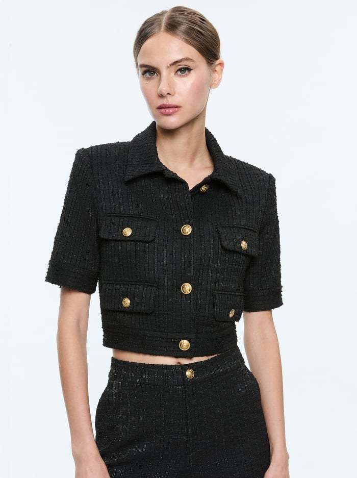 Alice And Olivia Elle Jacket In Black