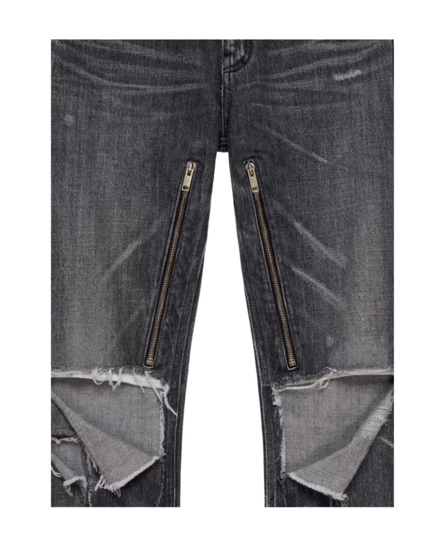 Givenchy Distressed Straight-leg Denim Jeans In Black
