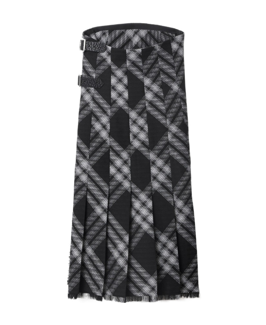 Burberry Midi Dress With Check Pattern In Black