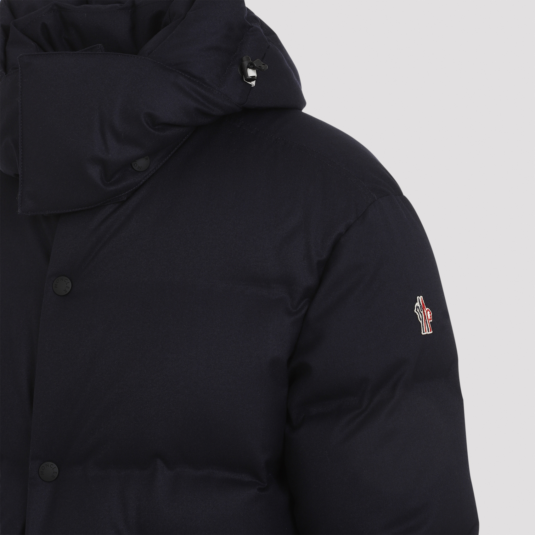Moncler Grenoble Black Stretch Nylon Angren Down Jacket In Blue