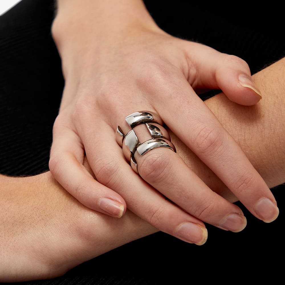 Alexander Mcqueen Broken Stacked Ring In White