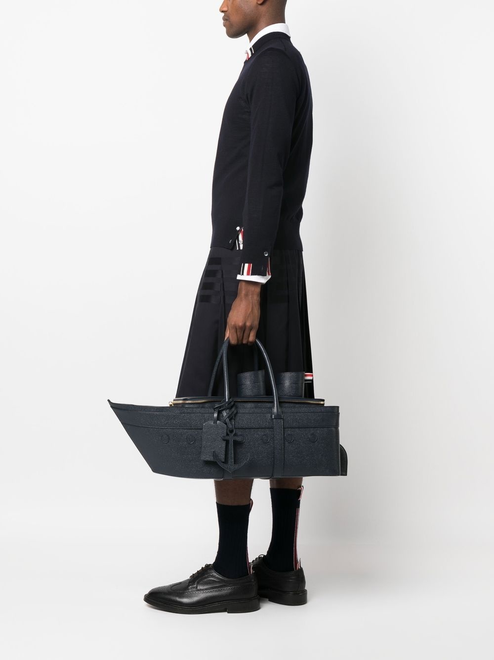 Thom Browne Cruise Liner Tote Bag In Black