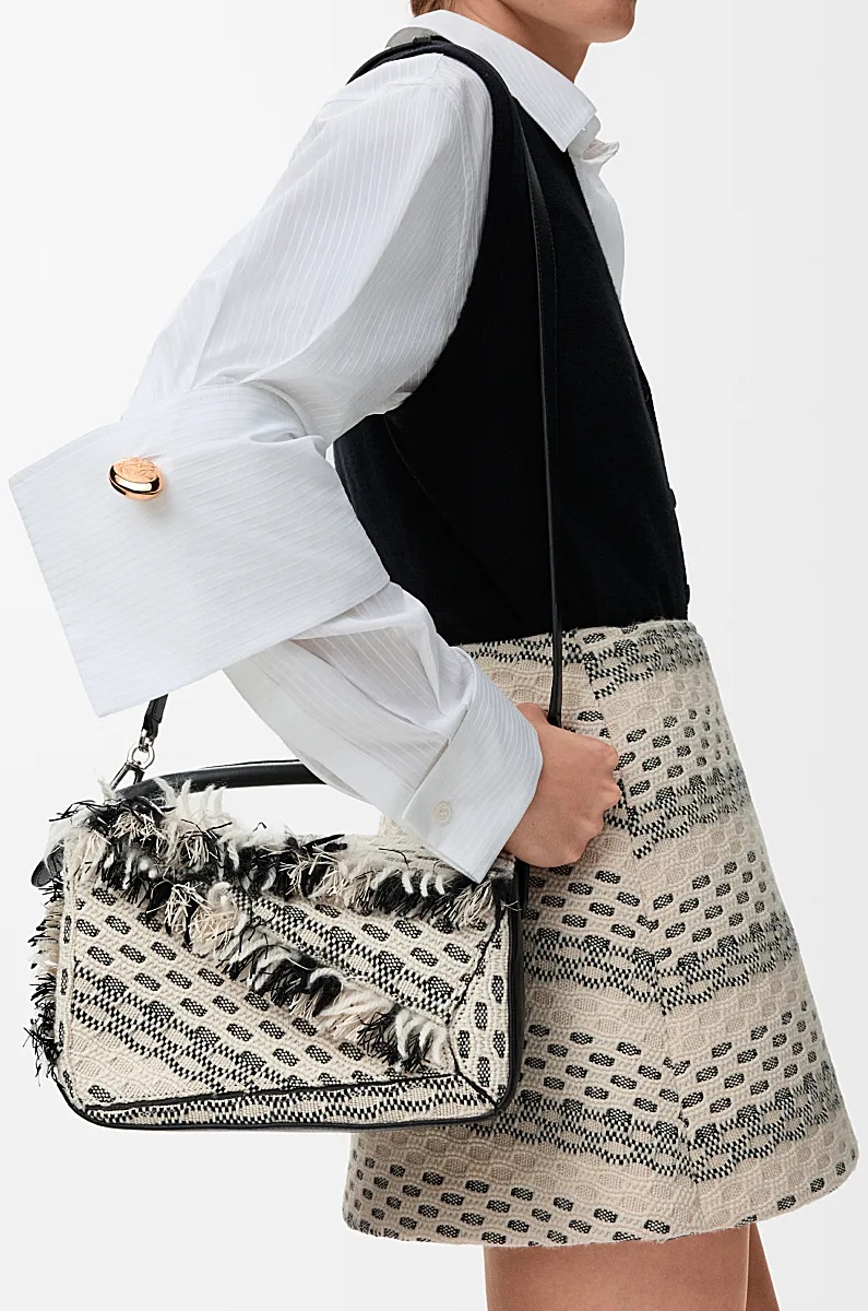 Loewe Small Woven Puzzle Shoulder Bag In Multi