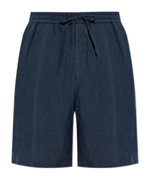 Emporio Armani Elastic Waist Shorts In Blue