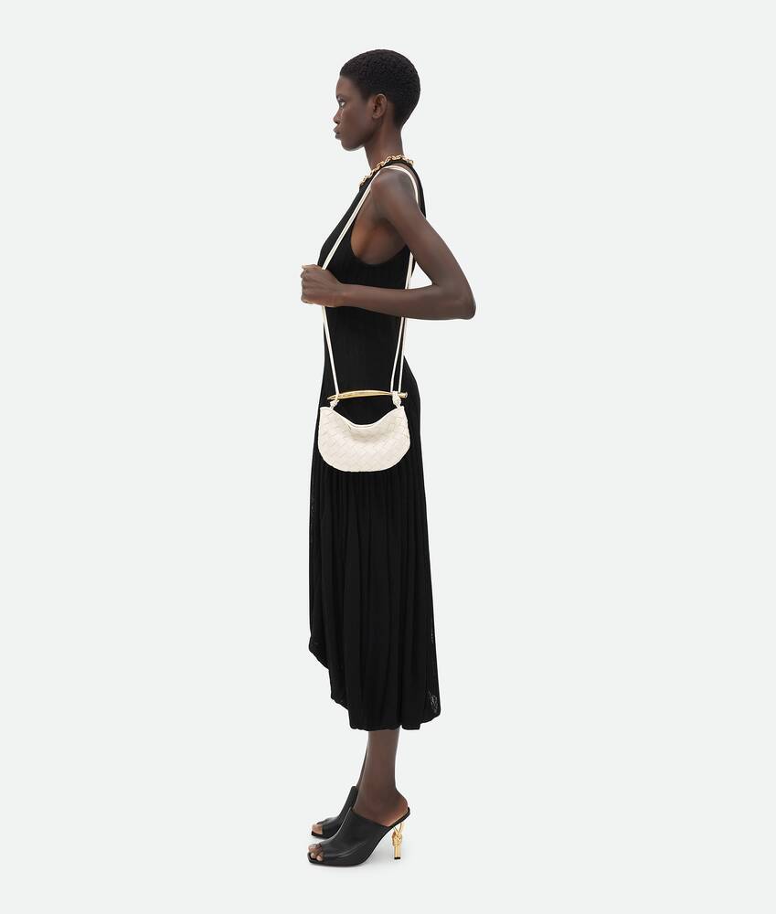 Bottega Veneta Mini Sardine Intrecciato Top-handle Bag In White