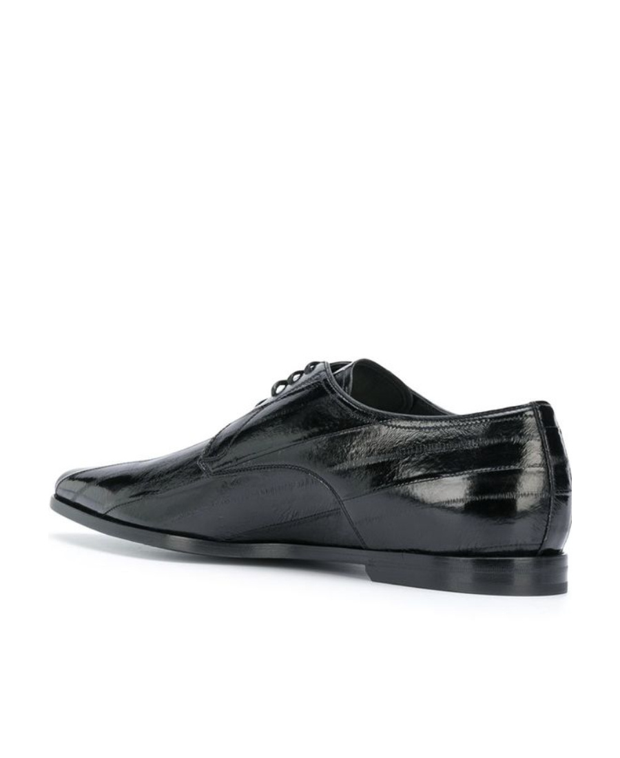 Dolce & Gabbana Point-toe Derby Shoes In Black