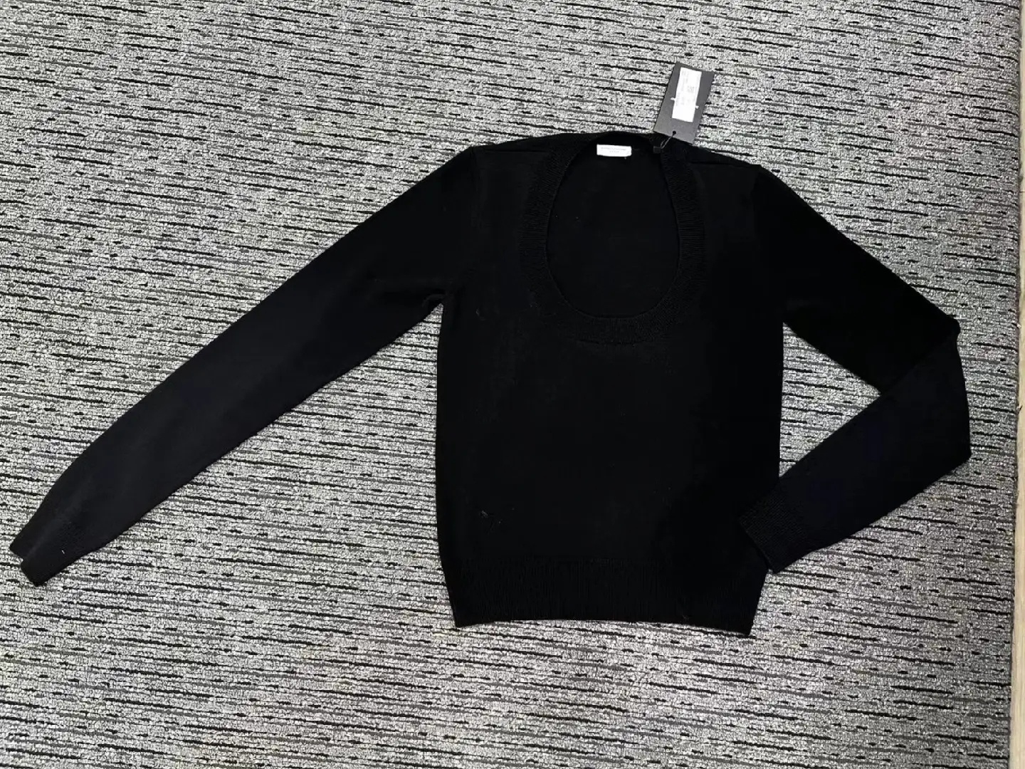 Saint Laurent Long-sleeved Sweater In Black