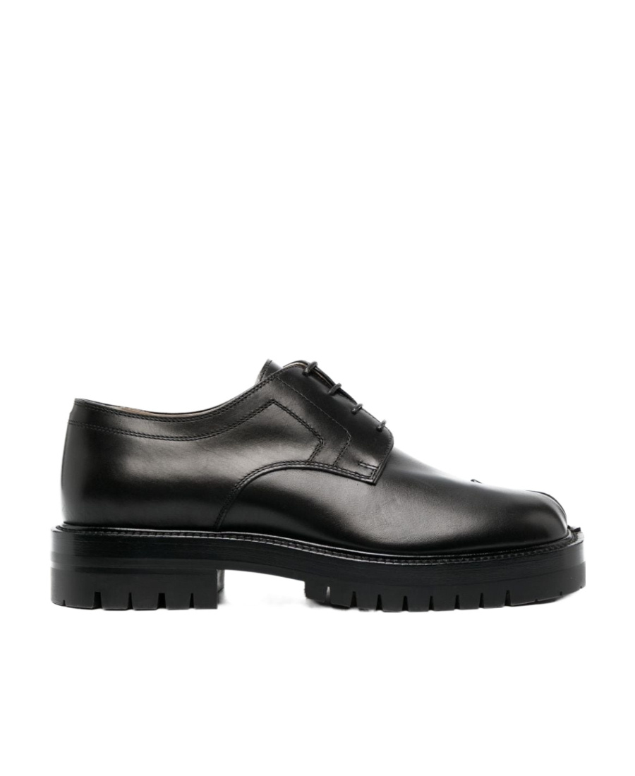 Maison Margiela Women's Leather Tabi Lace-up Shoes In Black