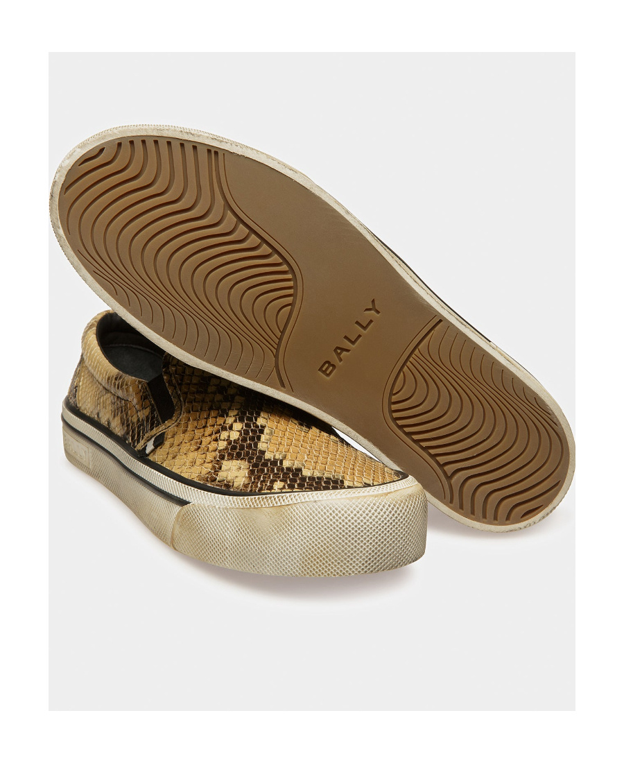 Bally Santa Ana Python Printed Sports Shoes In Animal Print