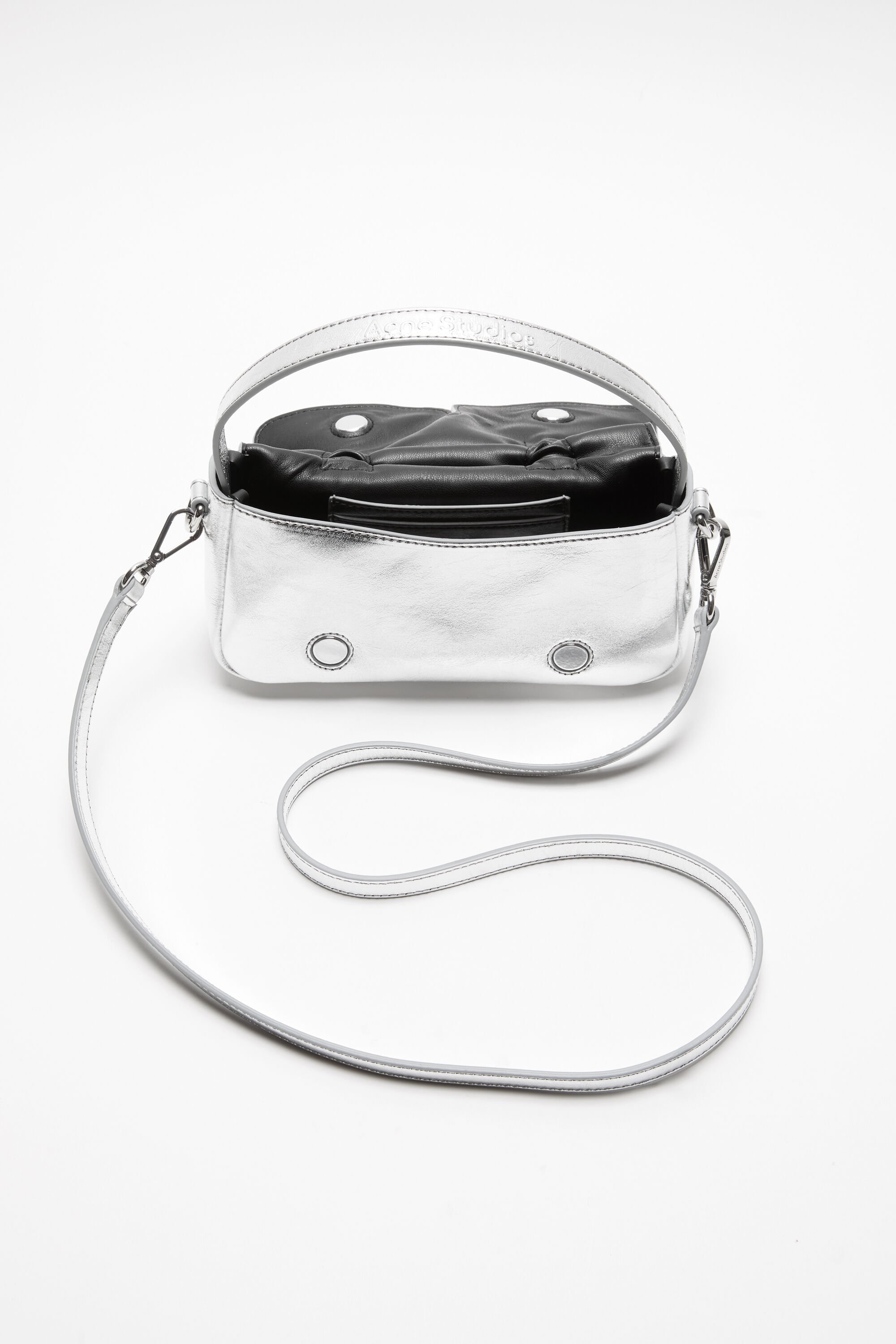 Acne Studios Multi-pocket Micro Metal Bag In Gray