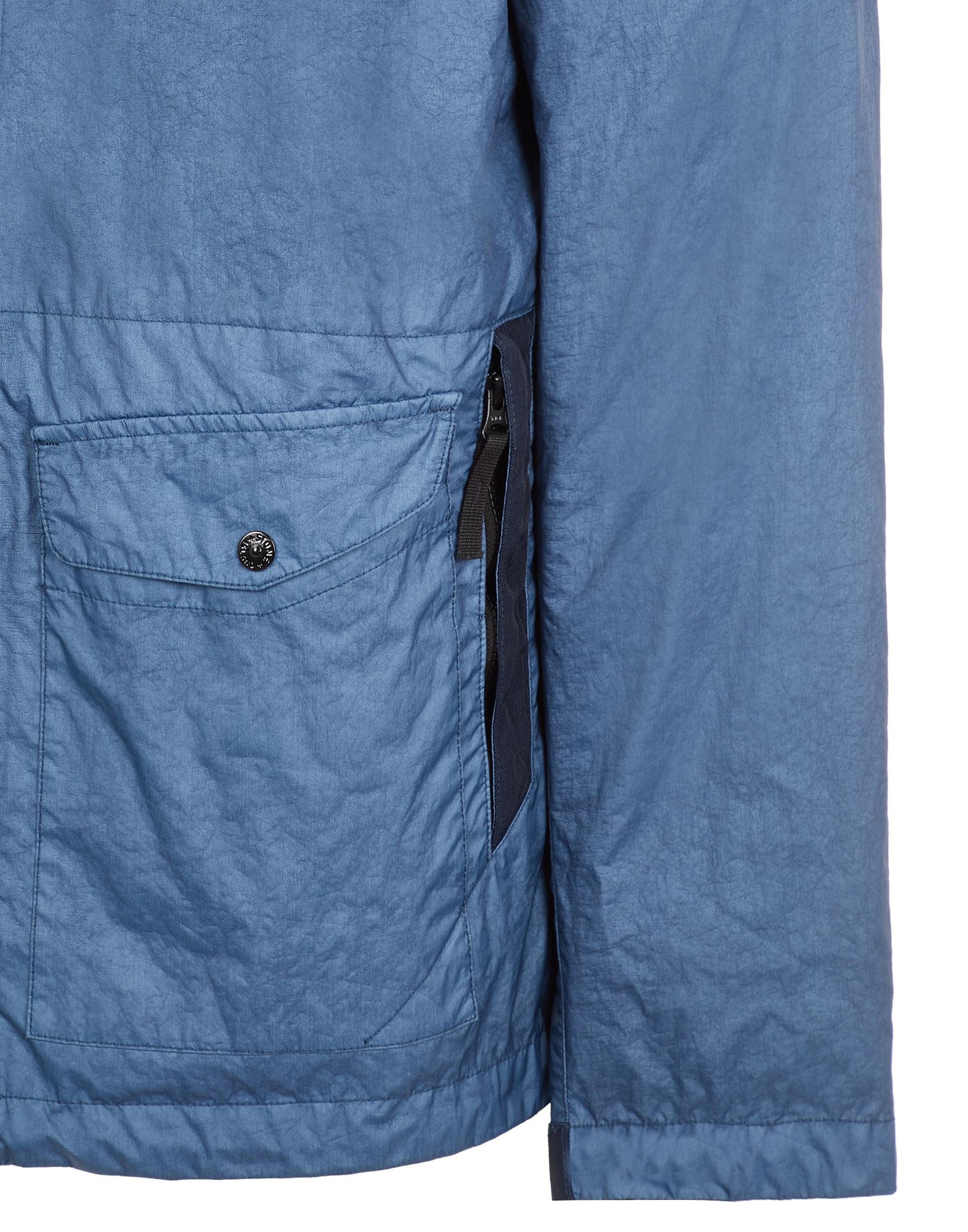 Stone Island Quilted Hooded Jacket With Two Front Pockets In Blue