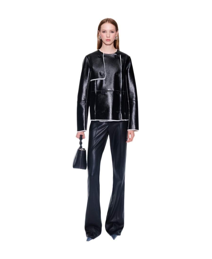 STAND STUDIO LARA FAUX-SHEARLING DOUBLE-BREASTED JACKET