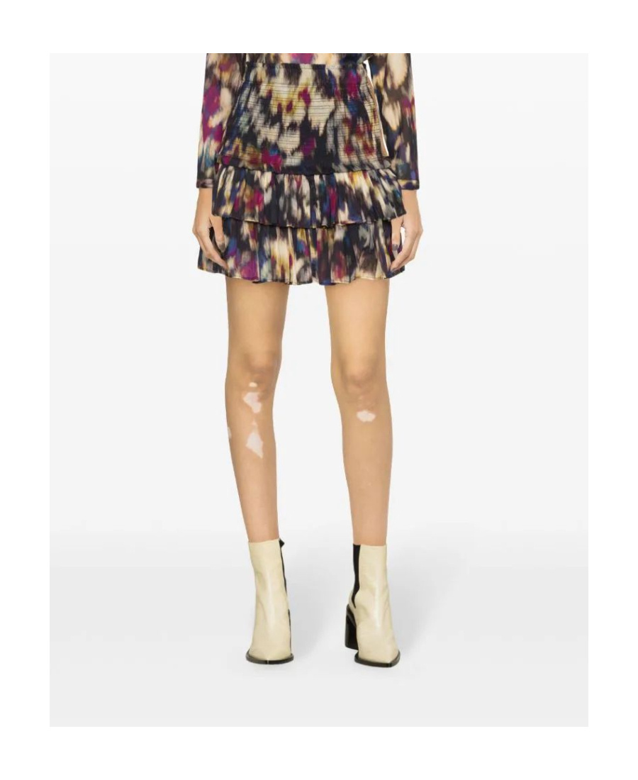 Isabel Marant Étoile Naomi Printed Cotton Miniskirt In Black