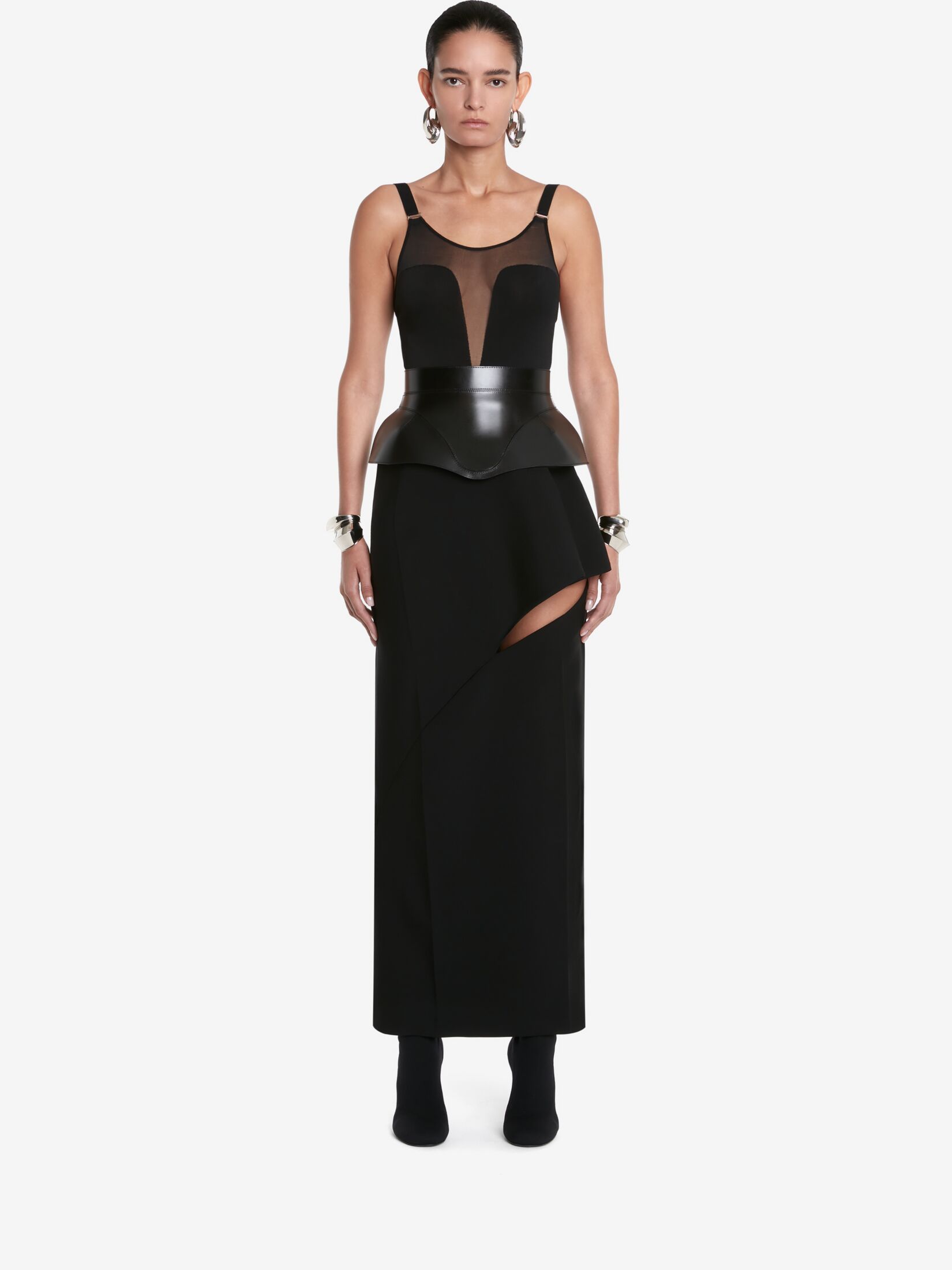 Alexander Mcqueen Zip-up Corset Belt In Black