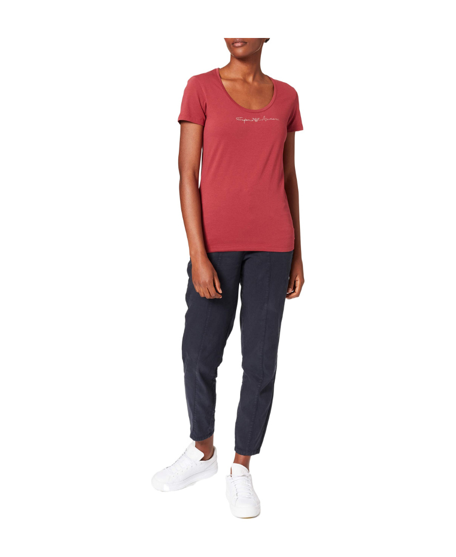 Emporio Armani Short-sleeved T-shirt With Round Neck In Red