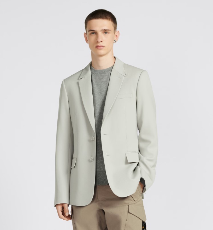 Dior Single-breasted Suit Jacket In Gray