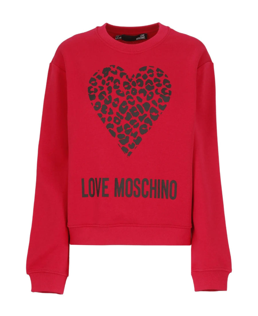 Moschino Logo Details Hoodie In Red