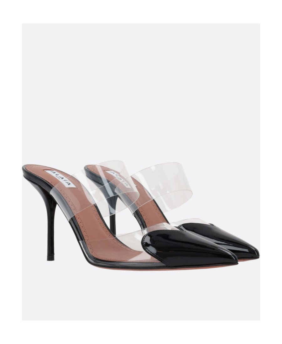 Shop Alaïa Cœur 90mm Pointed-toe Mules In White