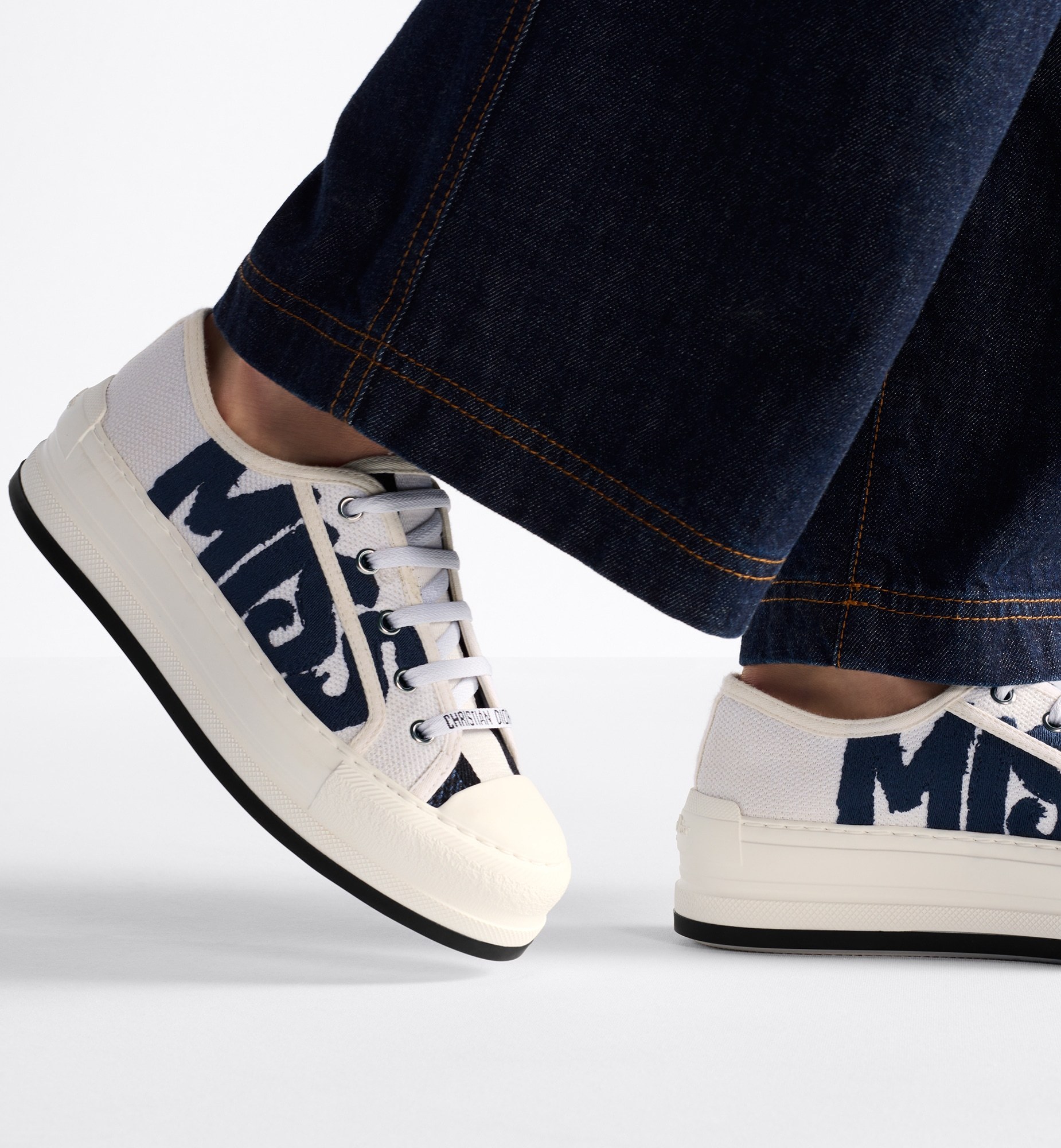 Dior Christian Women Platform Sneakers "walk'n'" In White