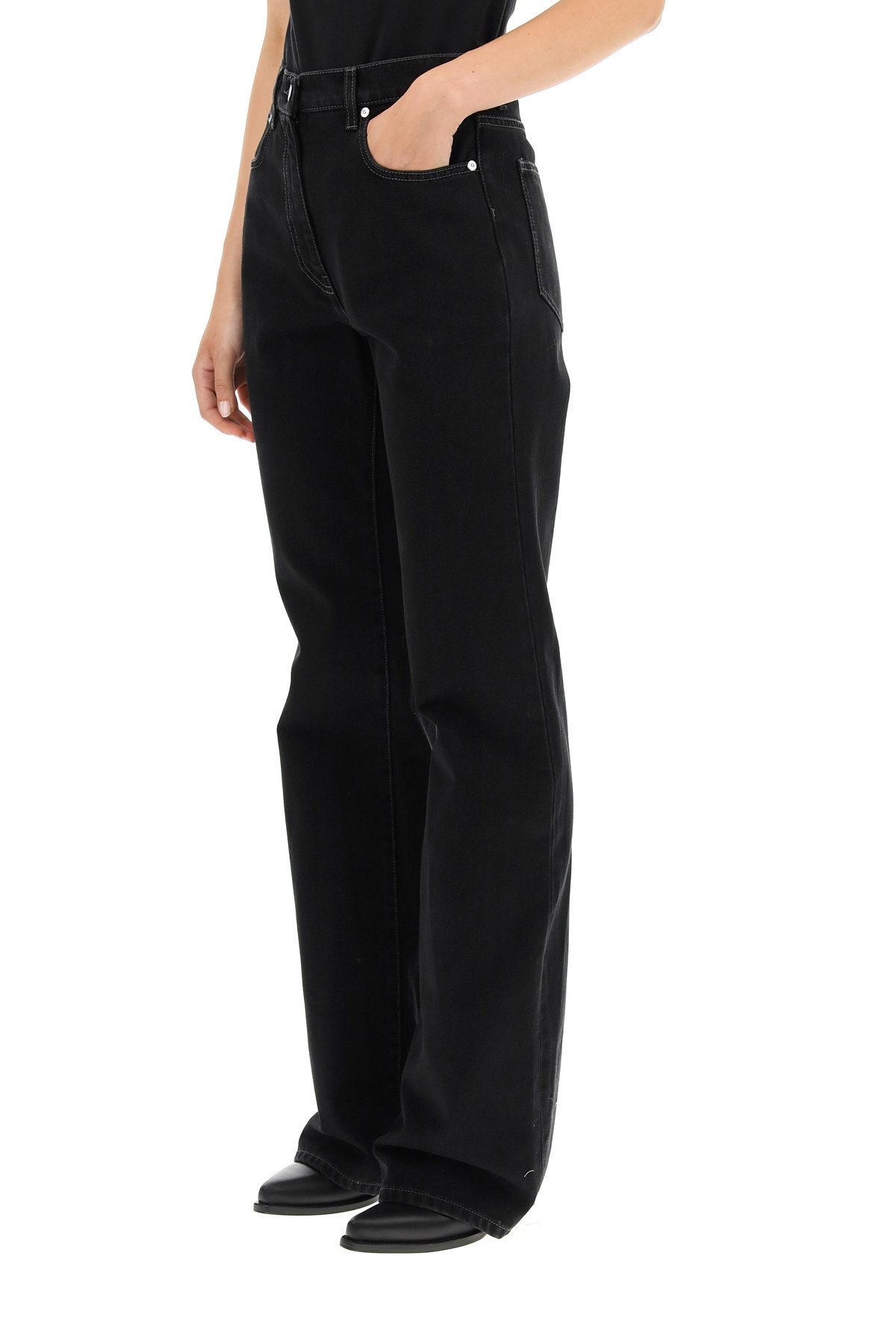 Msgm Embroidered Logo Trousers In Black