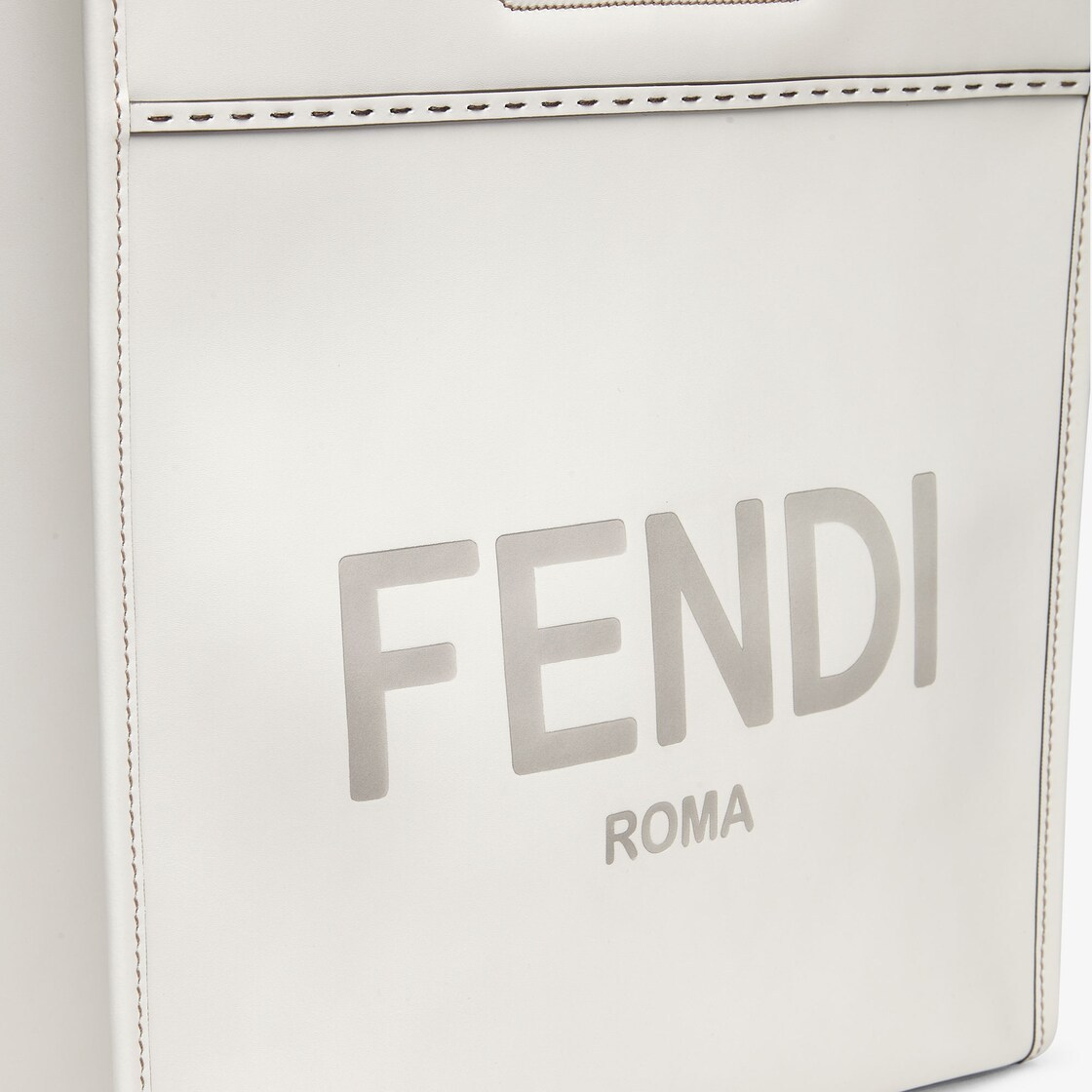 Fendi N-s Embossed Logo Tote Bag In Gray