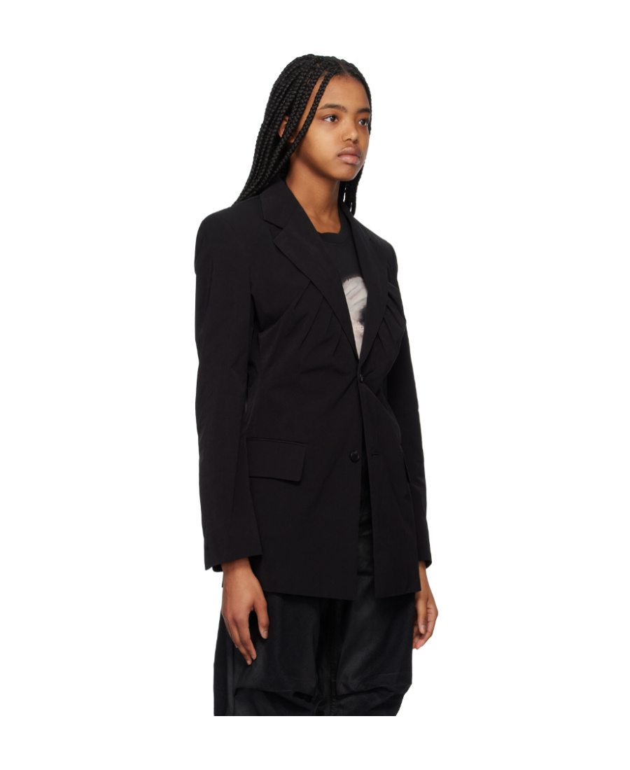 Shop We11 Done Pleated Suit Coat In Black