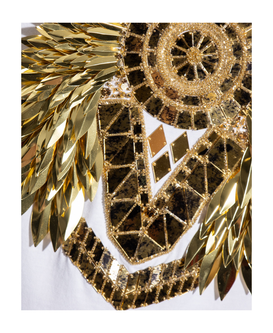 BALMAIN CRYSTAL-EMBELLISHED COTTON T-SHIRT