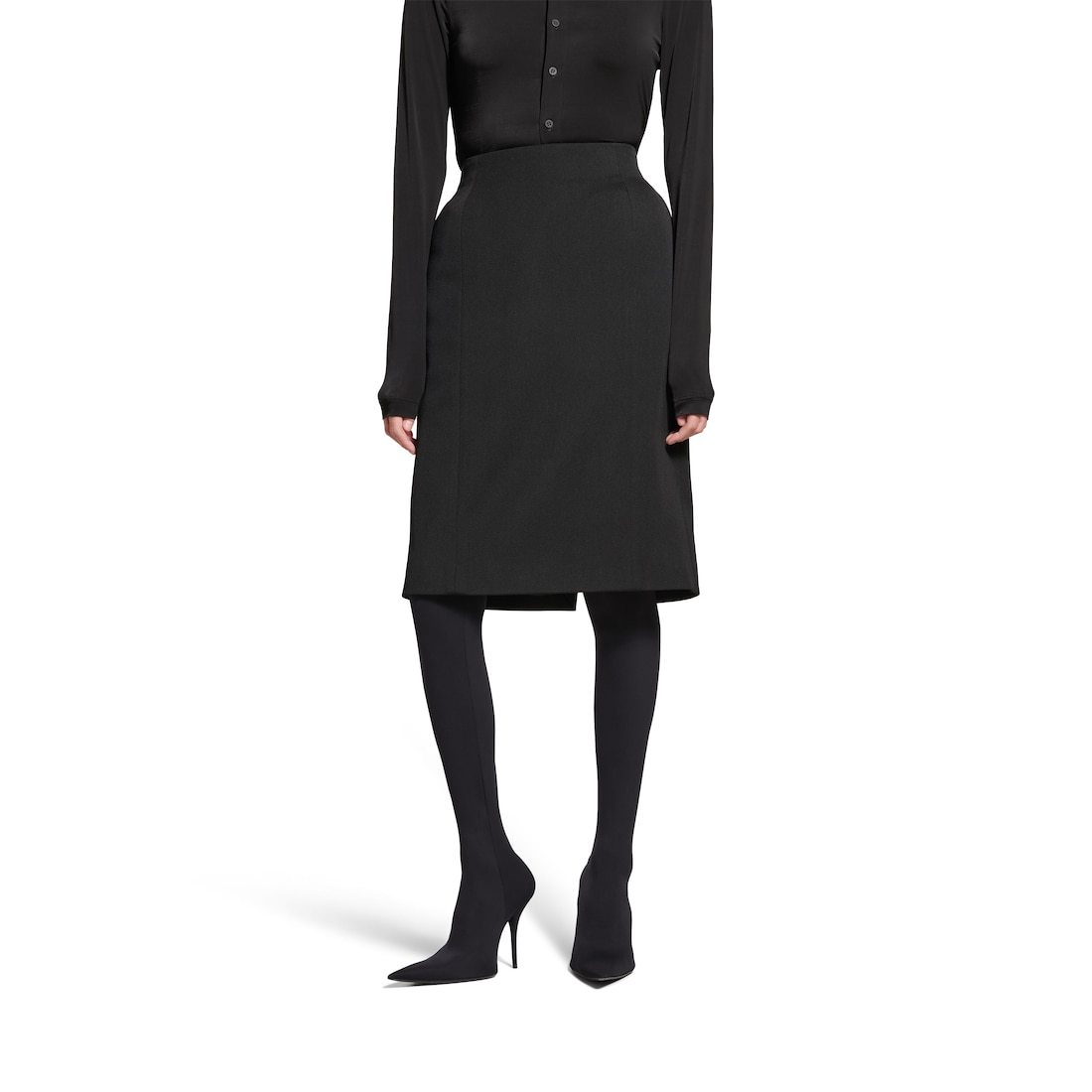 Balenciaga High Waist Skirt In Black